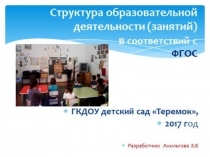 Презентация структура (занятия) в доу