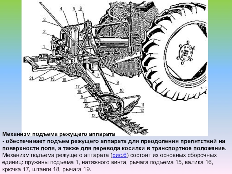 Схема сегментной косилки