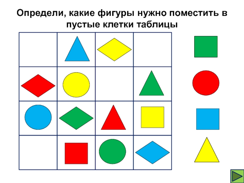 Обязательные фигуры. Какая фигура в пустой клетке. Подбери нужную фигуру в пустую клетку. Какая фигура должна быть в пустой клетке.