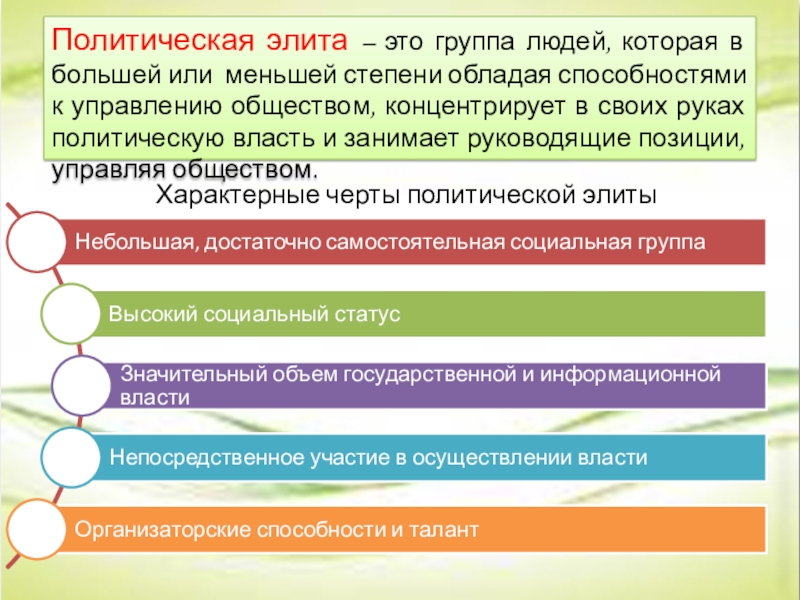 Презентация обществознание 11 класс политическая элита и политическое лидерство