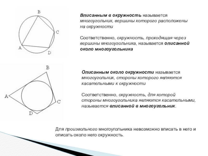 9 описанная около четырехугольника окружность. Вписанная и описанная окружность в многоугольник. Вписанная и описанная окружность около многоугольника. Многоугольник описанный около окружности. Вписанные и описанные правильные многоугольники.