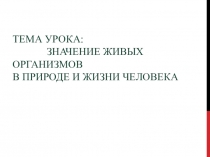 Презентация по биологии 5 класс на тему  Значение живых организмов