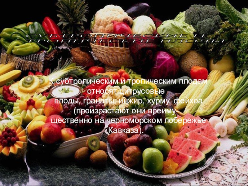 Презентация Презентация по товароведению продовольственных товаров Товароведная характеристика плодов
