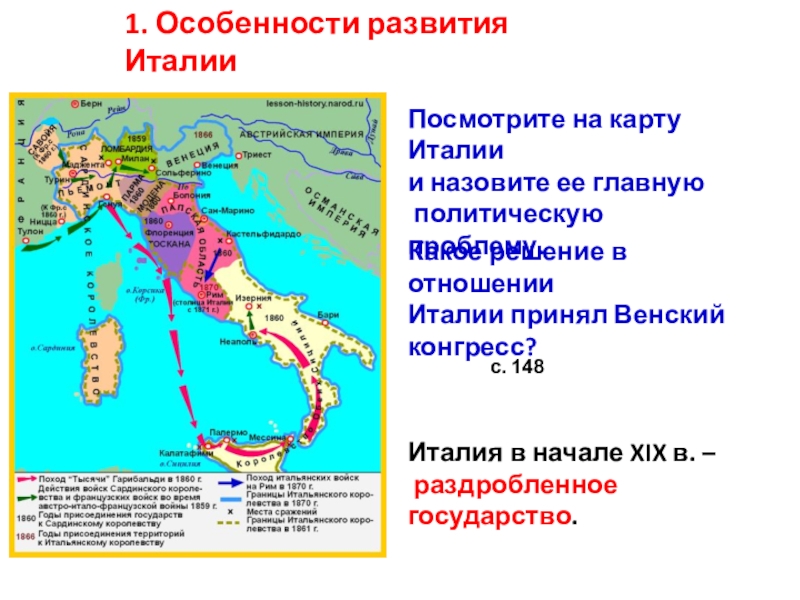 Объединение италии класс. Особенности развития Италии. История возникновения Италии. Политические проблемы Италии. Какие особенности развития Италии.