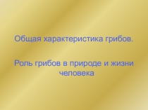 Презентация к уроку: Общая характеристика грибов. Рольгрибов в природе и жизни человека