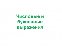Презентация Числовые и буквенные выражения  (5 класс)