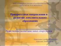 Приоритетные направления в развитии дополнительного образования