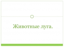 Презентация к уроку окружающего мира 3 класс. Тема: Животный луга
