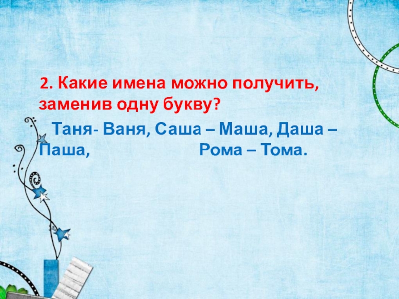 Получится заменить. Какие имена можно получить заменив одну букву. Маша Саша Даша. Даша Маша Паша и Саша. Саша и Маша имена.