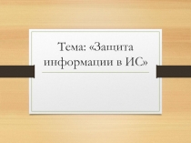 Презентацияпо информатике Защита информации в информационных системах