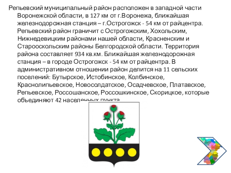 Карта репьевского района воронежской области