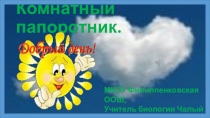 Презентация по биологии.комнатный папоротник 6 класс.