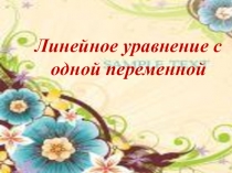 Презентация по математике на тему Линейные уравнения (6 класс)