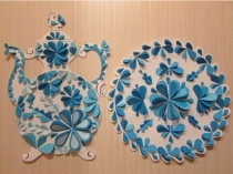 Презентация. Как сделать аппликацию из бумаги по мотивам Гжели.