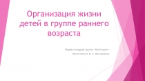 Организация жизни детей в группе раннего возраста