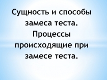 Презентация по ПМ 02 Технология производства хлебобулочных изделий  Замес теста