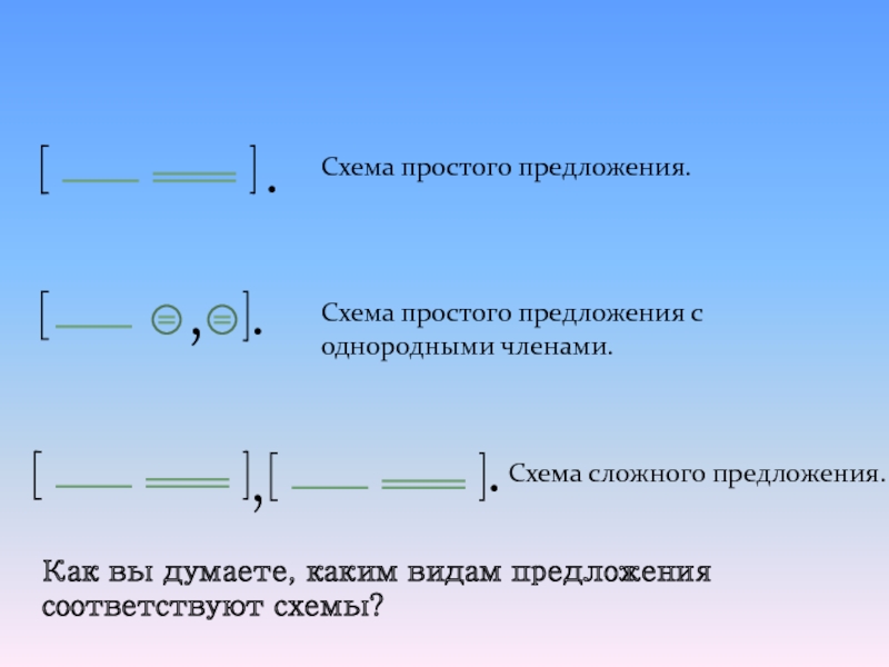 Как сделать схему предложения с однородными членами