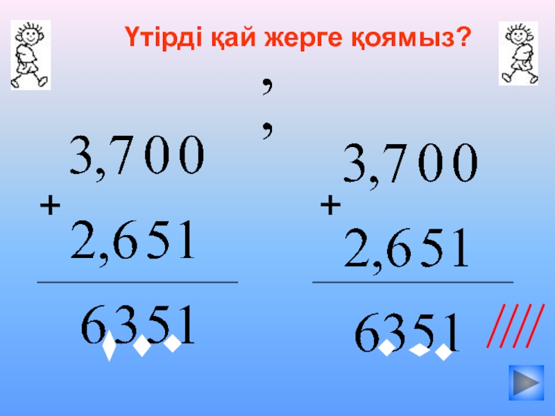 Ондық бөлшектерді қосу және азайту презентация