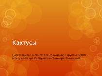 Презентация для дошкольной группы Кактусы.