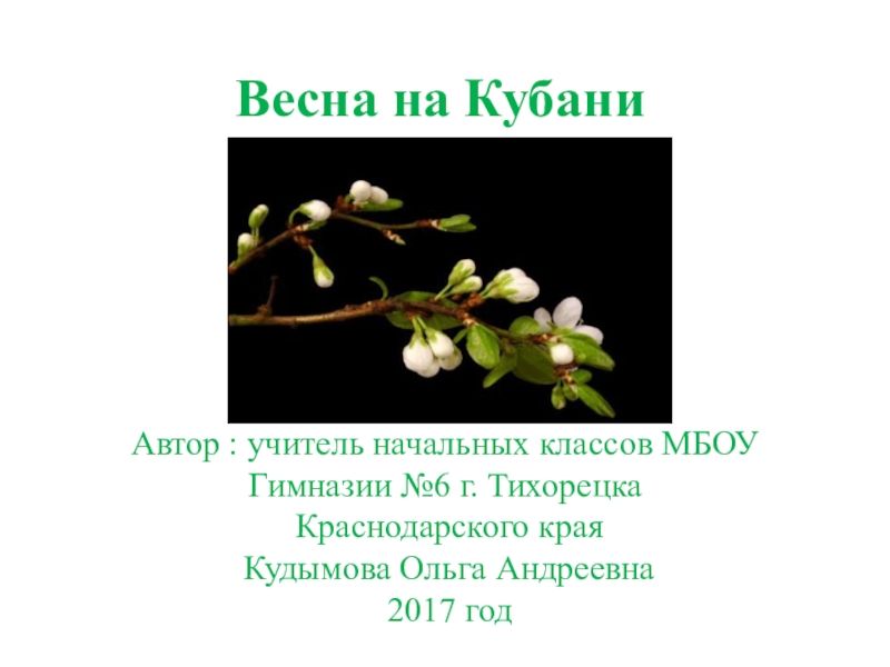 Проект по кубановедению 2 класс весна на кубани