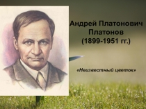 Презентация по литературе А.П. Платонов. Неизвестный цветок