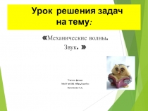 Презентация к уроку 11 класс: Решение задач на механические волны