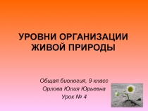 Презентация по биологии на тему Уровни организации живой природы