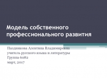 Модель собственного профессионального развития
