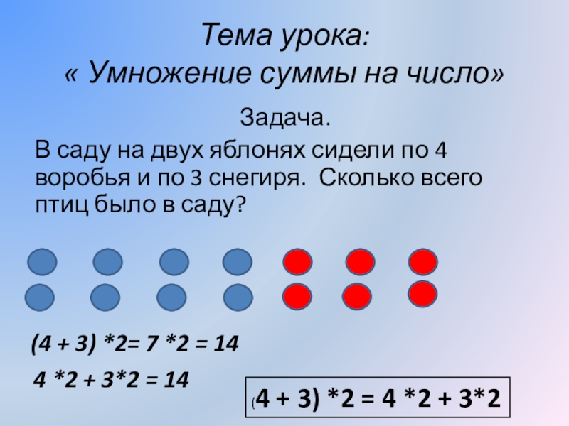 Деление суммы на число 3 класс презентация