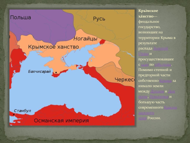 Крымское ханство в 17 веке карта. Народы входящие в состав крымского ханства