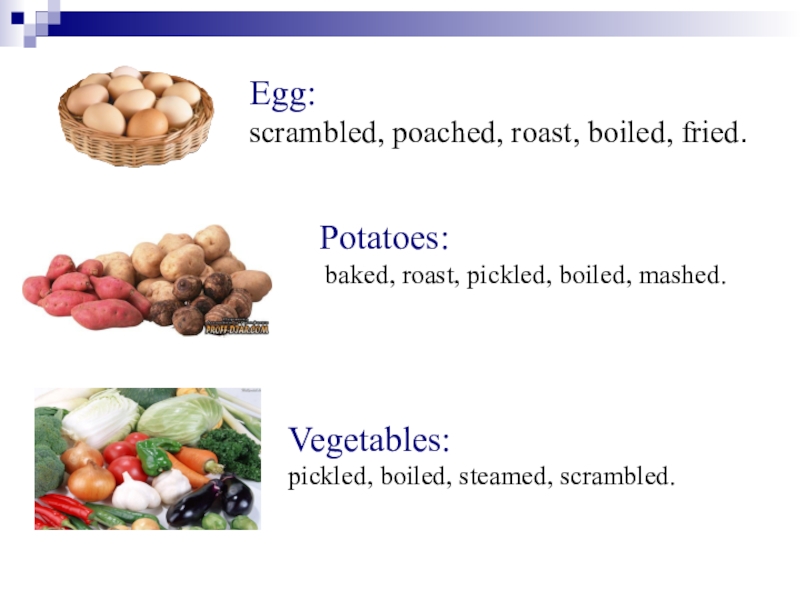 Fry перевод. Roast Poached Scrambled. Scrambled Poached Roast boiled Fried. Potatoes Baked Roast Pickled boiled Mashed. Boiled Scrambled Pickled Poached Roast Fried Mashed Steamed.