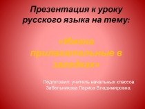 Презентация по русскому языку на тему: Имя прилагательное (2 класс)