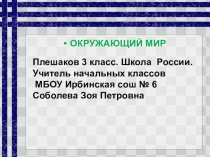 Презентация по окружающему миру А. А. Плешаков