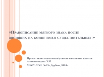 Правописание имен существительных с шипящим звуком на конце