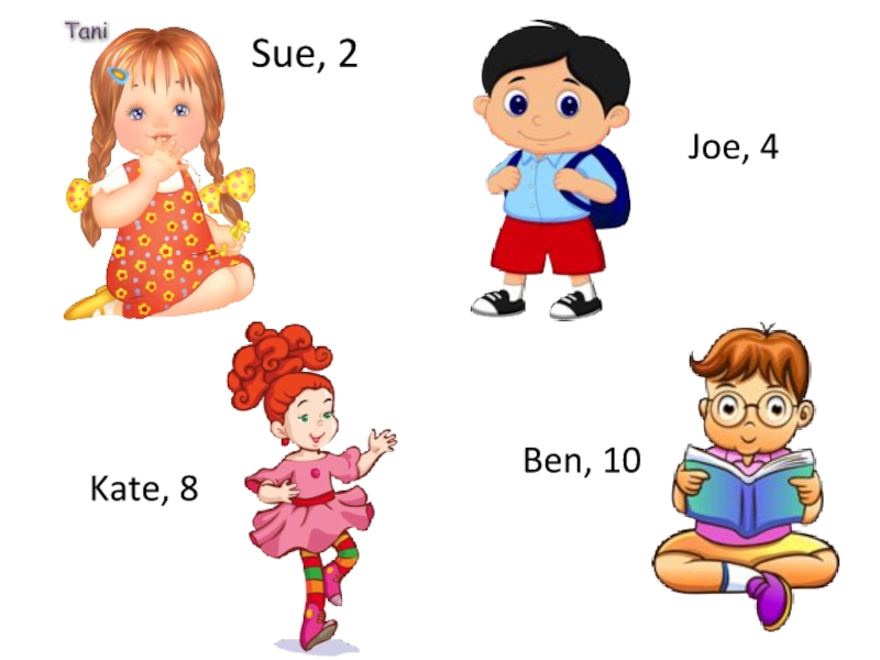 He is five. He she для детей. Сью Джо Джо. She is 2 класс. Sue 2 Joe 4 Kate 8.