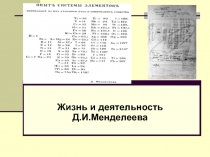 Презентация по химии на тему Жизнь и деятельность Д. И. Менделеева