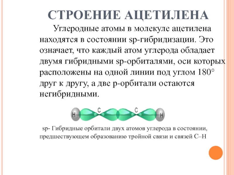 Гибридизация атома углерода в молекуле ацетилена. Пространственное строение молекулы ацетилена. Электронное и пространственное строение ацетилена. Электронное строение молекулы ацетилена. Электронное строение молекулы ацетилена тройная связь.