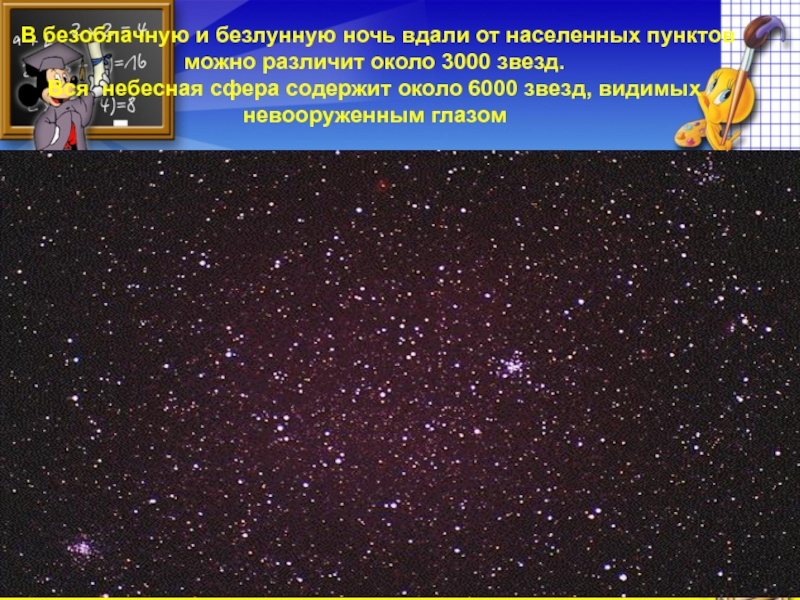 Урок звезды. Вся Небесная сфера содержит. Вся Небесная сфера содержит около. 6000 Звезд. Невооруженным глазом на небе видно 6000 звезд.