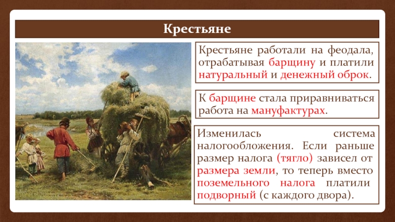 Главу крестьянам. Налогообложение крестьян. Крестьяне платили оброк или барщину. Крепостные крестьяне на барщине. Крестьяне платят оброк.