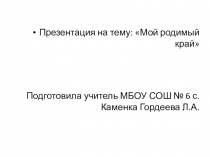 Презентация о родном селе Каменка к мероприятию о страницах истории малой родины