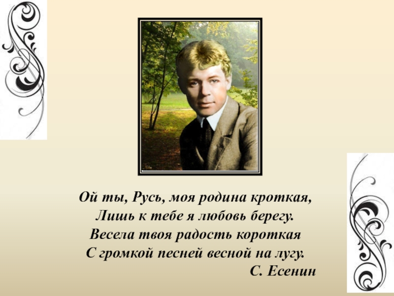 Какие картины связаны у лирического героя с образом родины есенин гой ты русь моя родная