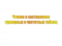 Урок 157 Чтение и составление турнирных и частотных таблиц