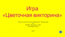 Презентация по программе Волшебный мир цветов (5-6 класс)