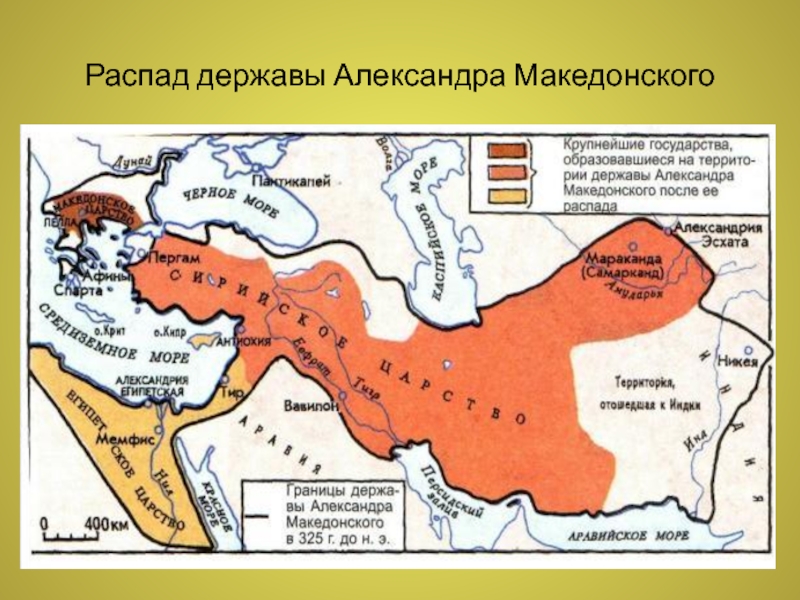 Главные государства образовавшиеся после распада державы македонского