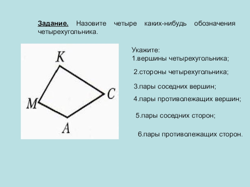 Определите вид четырехугольника. Вершины четырехугольника. Стороны четырехугольника. Соседние вершины четырехугольника. Четырехугольник стороны углы и вершины.