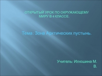 Презентация к уроку по окружающему миру на тему Зона Арктических пустынь