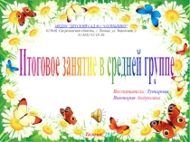 Итоговое занятие в средней группе № 7 Затейники Путешествие к солнышку
