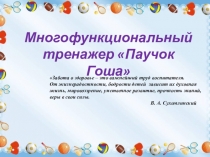 Презентация многофункционального пособия - тренажёр Паучок Гоша