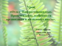 Презентация урока на темуПапоротниковидные