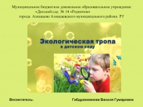 Презентация для дошкольников старшего возраста по теме: Экологическая тропа